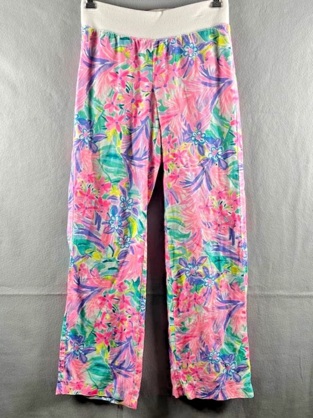 Lilly Pulitzer Beach Palazzo Pants It Was All a Dream Wide Leg Linen Size S